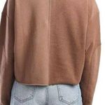 Gilded Intent Brown Slouchy Cropped Pullover Henley Women’s Size M Photo 1