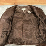 Women’s vintage brown Vakko leather jacket with perforated detailing. Size L Photo 4
