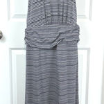 Gap Grey Stripe Hot Maxi Dress Tank Style Elastic Waist Size Medium Womens Photo 0
