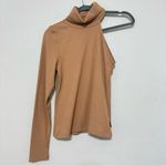 Calvin Klein NWT  Jeans Women's One Shoulder Turtleneck Top Brown Size Small Photo 1