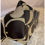 Coach Tote Bag Signature Black Khaki with Patent Leather Trim Purse Photo 8