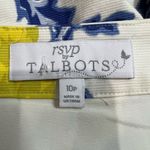 Talbots RSVP Blue Yellow Floral Butterfly Pleated Lined Skirt Photo 2