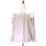 Rebecca Taylor NWT  100% Silk Ruffle Blouse Size 8 Long Sleeve Antique Cream $295 Photo 2