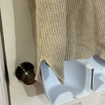 Madewell  Sweater Women Beige Knit Cotton Blend Long Sleeve Slit Pullover size S Photo 3