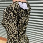 Ganni  Schiffer Glitter Print Long Sleeve Peplum Dress Gold Size S NWT Photo 11