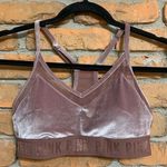 PINK - Victoria's Secret  Women's Crushed Velvet V-Neck Racerback Sports Bra Pink S Photo 0