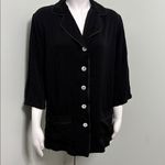 Sleeper  Black Button Down Pajama Top large Photo 1