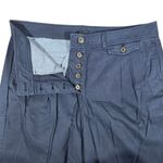 J.Crew Navy Wide Leg Pleated Button Front Cotton Pants Size 12 Photo 3