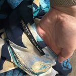 ZARA  Navy Blue &‎ Blue Floral Print Fringe Cardigan Kimono Size L Photo 5