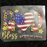 Handmade  God bless‎ America women T-shirt Photo 1