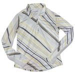 San Soleil UPF 50 yellow grey white stripe pullover women’s size small Photo 0