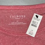 Talbots Woman NWT Size 1X Pink & White Stripe - White Polka Dot Knit Top Shirt Photo 3