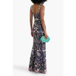 💕MARCHESA NOTTE💕 Embroidered Tulle Gown ~ Dark Purple Floral and Butterfly 10 Photo 7