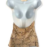 EXPRESS  | Medium | Silk Blend Gold Black Floral Design Backless Cami Tank Top Photo 1