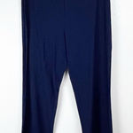 Eileen Fisher  Navy Blue High Rise Pull On Elastic Waist Pants Slacks Size Medium Photo 0