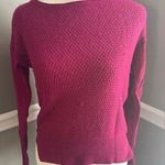 Loft Ann Taylor Merino Wool Magenta Perforated Sweater Women’s Top Blouse XS Photo 0