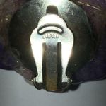 Purple Shell Beaded Cluster Beads Vintage Round Clip On Earrings Photo 4