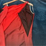 Halston Heritage Women's Chiffon Red Black Ombre One-Shoulder Cocktail Dress S Photo 11