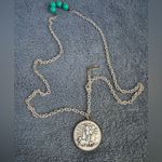 Plunder I have come to bring you life & abundant Silver and Green long necklace Photo 3