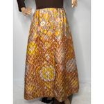 American Vintage 1960s Norman for At Home Wear Quilted Floral Hostess Brown Maxi Dress medium Photo 7