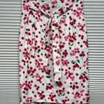 Ann Taylor White Cherry Fruit Print Linen Blend Paperbag Pencil Skirt Photo 2