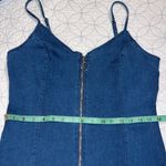 Love j  denim dress sleeveless full zip front adjustable straps sweetheart neck Photo 5