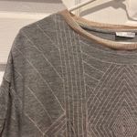 ZARA  W‎ Collection Women's Gray Top Geometric Metallic Detail Large Boho Photo 1