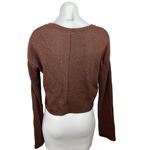 ZARA  Trafaluc Brown Knitted Crew Neck Long Sleeve Pullover Cropped Sweater Top M Photo 1