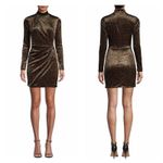 Black Halo Briar Green Animal Print Crushed Velvet Mini Dress Size 6 Holiday Photo 14