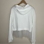Pilcro Anthropologie Women White Tulle hem Layered Sweatshirt Hoodie size medium Photo 6