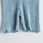 Urban Outfitters Kadin Knit Blue Ribbed Distressed Biker Shorts Photo 4