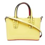 Christian Louboutin NEW Nano Cabata East West Tote Patent Leather Bag Yellow Photo 1