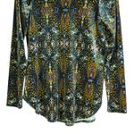 Karen Kane  Velvet Paisley Print Long Sleeve Top Black Yellow Blue Womens S Photo 2