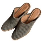 Anthropologie Women's Blaire Mules Size 7.5M Gray Perforated Suede Slip On Photo 4