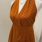 Forever 21 Rust Brown & White Polka Dot Print Halter Romper Playsuit - M Photo 7