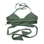 Aerie Bikini Top Wrap Halter Scoop Green M Photo 1
