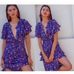 La Maison Talulah The Yearning Ruffle Midi Dress Purple Floral Romantic Boho S Photo 2