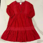 Knox Rose Red Tunic Top/Dress Embroidery Peasant Blouse Women’s XS Cottagecore Photo 0