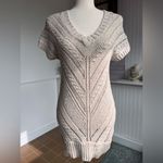 Maurice's Short Sleeve Sweater Dress Tan With Speckles of Pink, Teal & Gold Photo 1