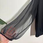 Gorgee Originals Vintage Top Women Black Sheer Sleeve Cowl Lagenlook Minimal Size L Photo 1