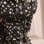 Steve Madden  V-Neck Long Sleeve Dot Smocked Waist Minidress  Size L Photo 7