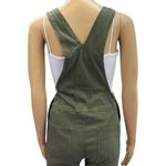American Bazi Cotton Stretch Skinny Overalls Olive Green 7 Pocket Womens Small Photo 7