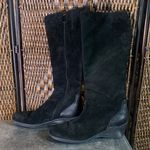 Aquatalia  Black Suede Knee-High Wedge Boots Size 8 Photo 0