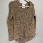 Kensie Pieces Crochet Boucle Chunky Knit Sweater Carmel Brown Women Sz Small Photo 2