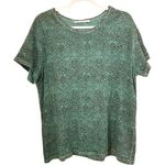 Peruvian Connection  Green Printed Cotton Top Size M Photo 0
