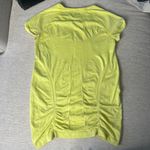 Athleta Large Neon Yellow Scrunch Athletic Stretchy Short Sleeve Crewneck Top Photo 3