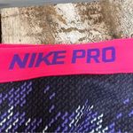 Nike  Pro Dri-Fit Full Length Purple Geometric Print Athletic Leggings Medium Photo 7