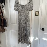 ZARA  puff sleeve satin floral midi dress Photo 3