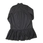 Hunter Bell NWT  Carter in Black Lace Trim Cotton Poplin Mini Shirt Dress S Photo 4