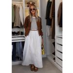 Theory NEW  Easy Midi Skirt White City Poplin Photo 1